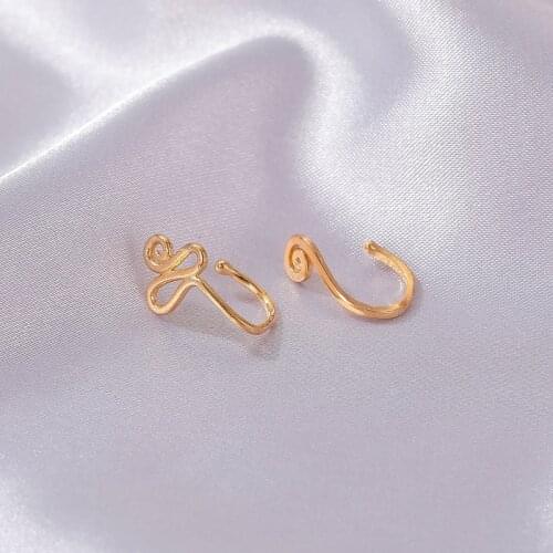 1pc Punk Non Puncture Nose Ring for Women U-Shaped Wire Spiral Fake Piercing Nose Clip Cuff Nostril Earring Body Jewelry Gifts