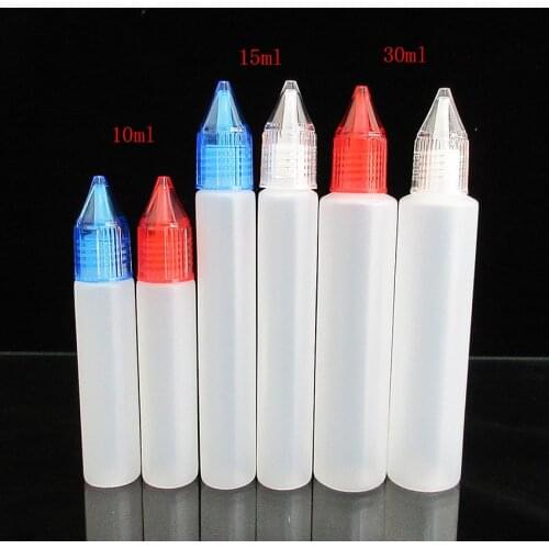 10pcs PE Squeeze Dropper Bottle 10ML 15ML 30ML Pen shape Unicorn E Liquid Bottle,Screw cap,E Juice Bottle