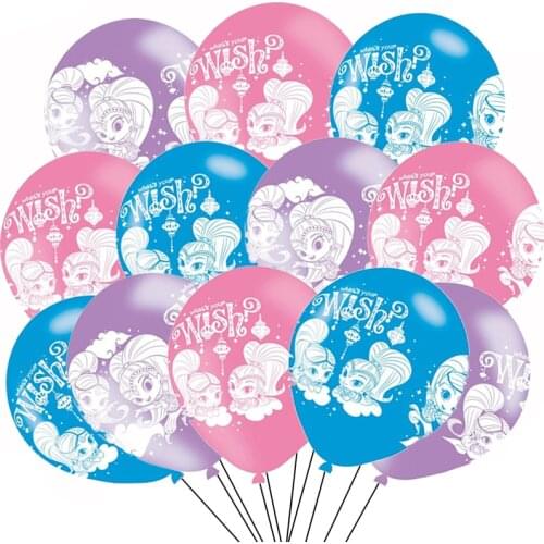 12pcs/lot Shimmer and Shine Latex Balloons Princess Toys Birthday Party Decoration Supplies Baby Show Balloon Wish Girl Gift
