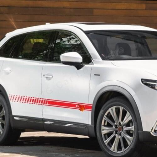 2 Pcs Car Sticker for Mazda Cx9 Cx-9 DIY Accessories Car Side Stripes Skirts Graphics Vinyl Decals