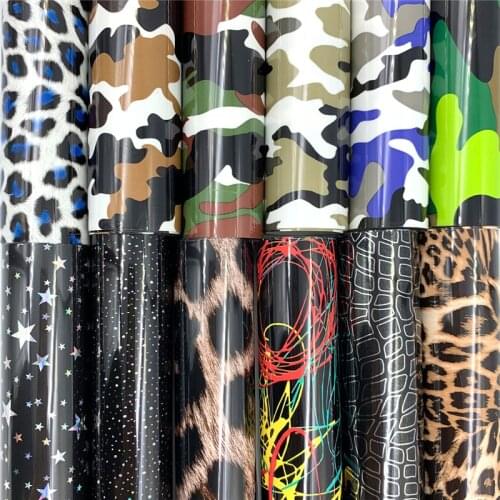 30cm*25cm Bundle Camouflage Leopard Stars Heat Transfer Vinyl TPU Iron-on Heat Press T-shirt Textile Cricut Film DIY Crafts