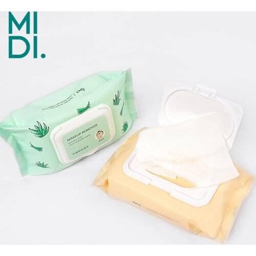 35Pcs/Bag Makeup Remover Wet Wipes Non-Woven Cotton Face Lip Eyes Mild Cleansing Moisturizing Tissue Towelettes Flip Top Pack