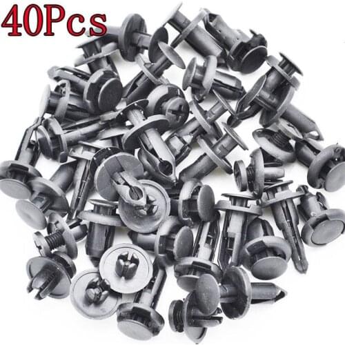 40Pcs 4 Sizes Car Fastener Clips Door Panel Fender Bumper Plastic Mixed Rivets Clips Universal Screw Retainer Auto Accessories