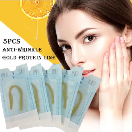 5Bags/60Pcs Absorbable Anti-wrinkle Face Filler Women Beauty Care Skin Collagen Based Protein Thread Gold Protein Line