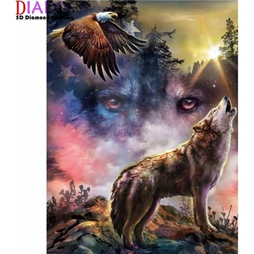 5D Diamond Painting Full Round Square Embroidery Picture Mosaic Art Accessories Wolf Eagle Cross Stitch Kits Home Decor