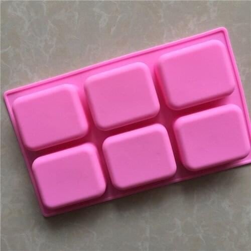 6 Cavity Generous Soap with Circular Bead Silicone Cake Mold Handmade Soap Mold XG152