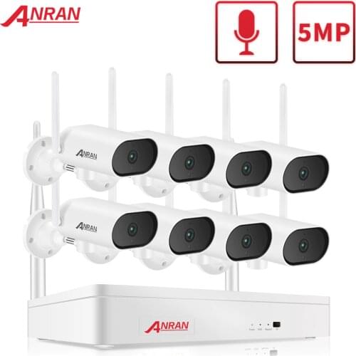 ANRAN 5MP WiFi Surveillance Pan & Tilt Camera System 8CH NVR cctv Video Kit Wireless Security Camera Night Vision Outdoor Camera