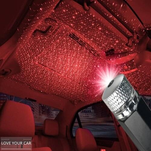 Car Atmosphere Light USB Starry Sky Lamp Decoration Star Ceiling Projection Lamp USB Roof Interior Ambient Light Car Accessories