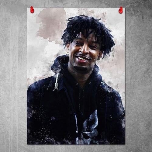 No Frame Home Decor 21 Savage Rapper Wall Paintings Print on Canvas Art Abstract Posters Prints Modern