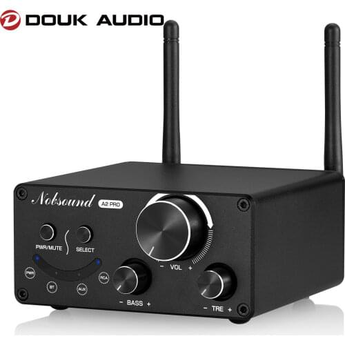 Douk Audio HiFi Bluetooth 5.0 Digital Power Amplifier Bass Audio Amp w/Dual Antenna Long Range 130W+130W APTX-HD