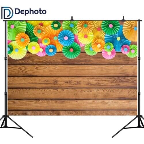 DePhoto Mexico Fiesta Cinco De Mayo Colorful Flowers Mexican Festival Decoration Photography Backdrop Photo Background Studio