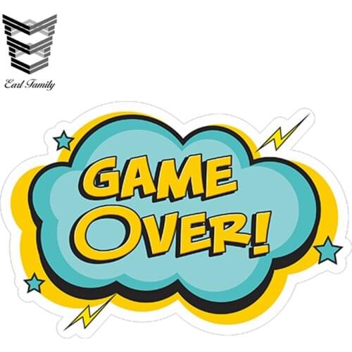 EARLFAMILY 13cm x 8.7cm Funny Game Over Vinyl Sticker Decal Car Bumper Window Trunk Decor Car Styling Waterproof Car Accessories