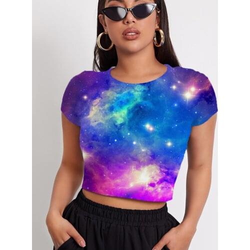 3d Tshirt Galaxy T shirt Women Nebula Tshirt Printed Space Tshirts Casual Colorful Shirt Print Womens Clothing T shirts Printed