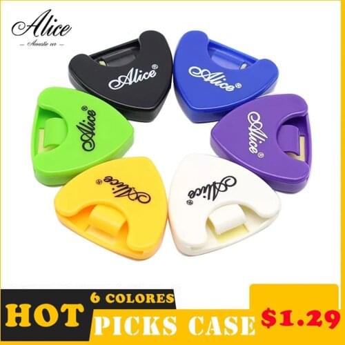 Alice Guitar pick Box Guitar Pick Plastic Plectrum Case with Self Adhesive Sticker Guitar Pick Boxes for 1-3pcs Guitar Picks