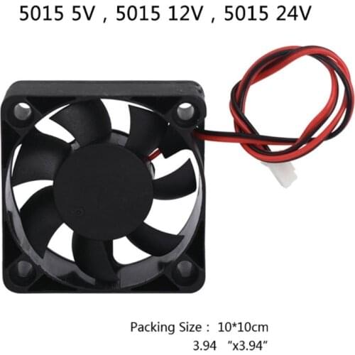 For 3D Printer Hot End Extruder 5015 Brushless Radial Blower High Speed 12V DC Centrifugal Fan DC 5V 12 24V Cooling Cool