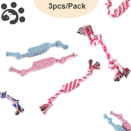 Cotton Dog Chews Toy Durable Rope Braided Toys for Large Dogs Teeth Clean Outdoor Knot Toy for Pets High Quality Acessorios