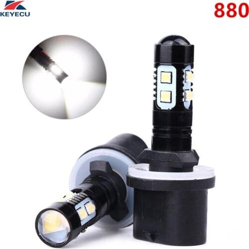 KEYECU Pack of 2 White 2323 10SMD 50W 880 881 High Power Super Bright LED Bulbs for DRL or Fog Lights