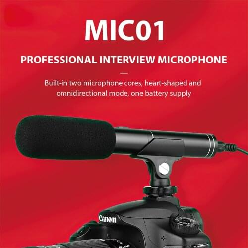 SPASH Condenser Video Recording Vlog Interview Microphone 3.5mm Audio Plug Studio Microphone for Camera Computer DSLR Camera