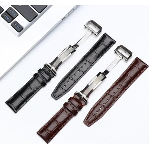Leather watch strap substitute iwc brown handmade Crazy Horse leather strap strap 20mm 21mm 22mm strap