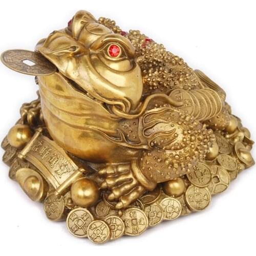 Forest copper ornaments Lucky toad toad opening three gold tripod Cicada opening gifts