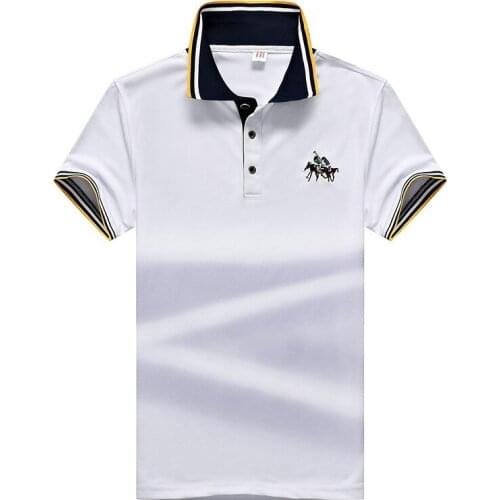 Summer trend Korean collar short sleeve polo shirt 2021 new plus size t-shirt solid t shirts men high quality cotton T-shirt