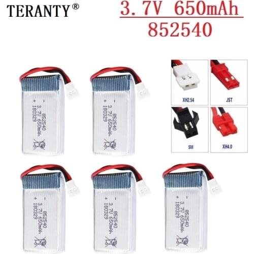 40c 3.7V 650mAh lipo battery For Syma X5 X5C X5C-1 X5SC X5SW X6SW H9D H5C L15FW 650mah 852540 3.7V RC Drone battery parts 5pcs