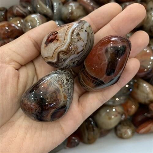 Best selling price 1000g natural sardonyx agate polished gemstone reiki healing crystals tumbled palm stone for home decoration