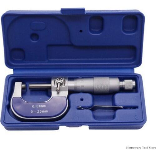 Portable Micrometer Outside Diameter 0-25mm High Precision Standards Caliper 0.01 MM Metric Carbide Micrometer Measure Tools New