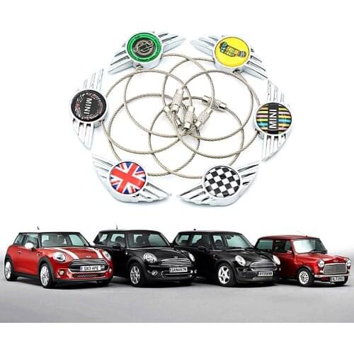Mini cooper one S Countryman clubman roadster emblem keychain ring for car aluminum alloy keychain