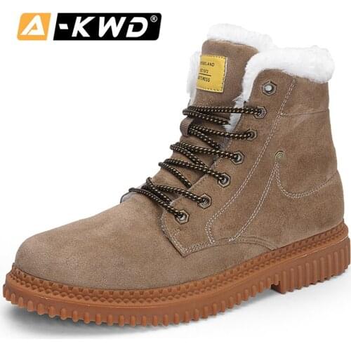 Fashion Snow Shoes Men High Top Work Shoes Men Pu Leather Sneakers Men Winter Boots Mens Boots Casual Botas De Cuero Para Hombre