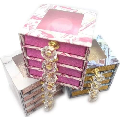 Empty lash package 4 pairs lash drawer box in one tray new lash case us dollor lash box