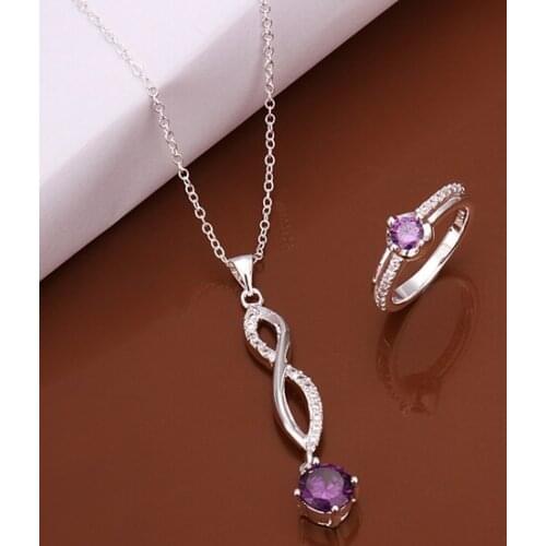 S579 925 sterling silver jewelry set, fashion jewelry set necklace ring /awyajofa gncapeja