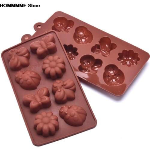 Silicone Butterfly Bee Insect Cake Mold Ladybird Chocolate Cake Baking Tray Tool 19x10x2cm