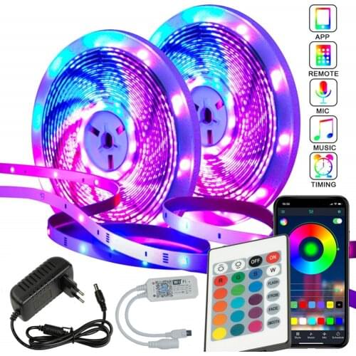 50 feet (approximately 15.2 meters) LED light bar 5050 RGB waterproof WIFI EU 12v power supply Suitable for home decoration