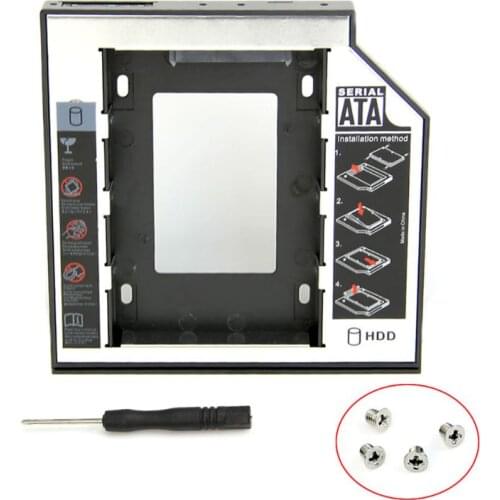 12.7mm SATA 2nd HDD SSD Universal Hard Drive Caddy for cd DVD-ROM Optical Bay 96BA