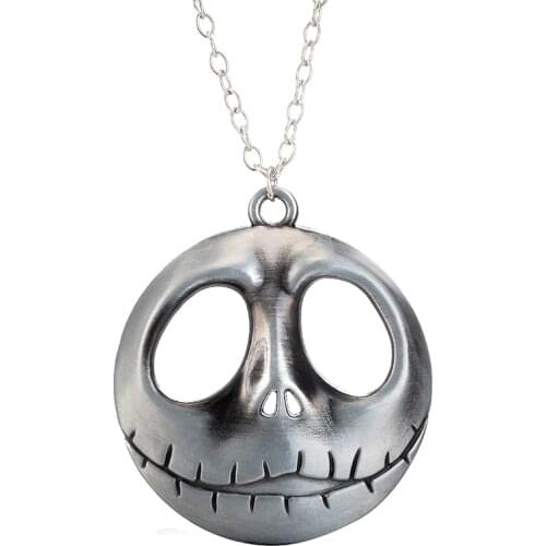 Vintage Jack Skellington Pendant Necklace For Men Chain Retro Pumpkin King Skull Necklace Female Jewelry Halloween Party Gifts