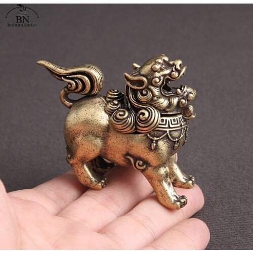 Vintage Copper Design Tibetan Style Mini Bronze Kirin Incense Burner Censer Craft Home Decors Living Yoga Kung Fu Room Ornaments