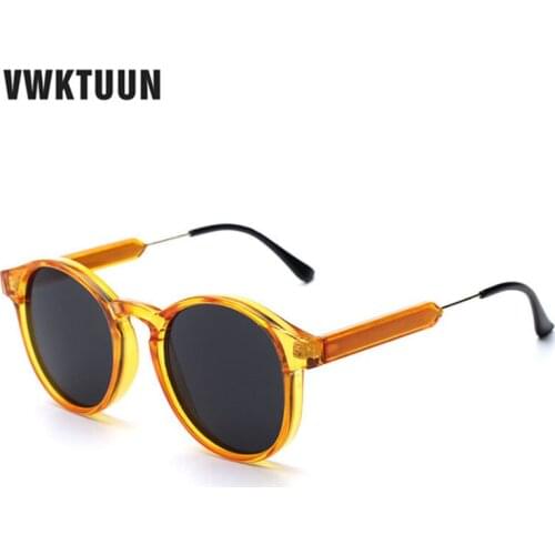 VWKTUUN Round Vintage Sunglasses Women Men Points Transparent Frame Sun glasses For Women Outdoor Circular Shades UV400 Eyewear