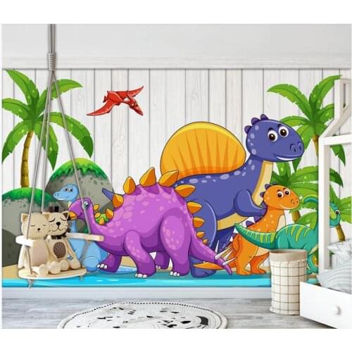 WDBH custom photo 3d wallpaper Cartoon Jurassic dinosaur park childrens room background wall living room wallpaper for wall 3 d