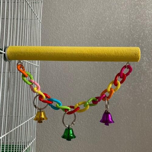 Bird Perch Stand Bird Training Stand Grinding Bird Playstand Bird Cage Toys With Bells Toys for Parrots