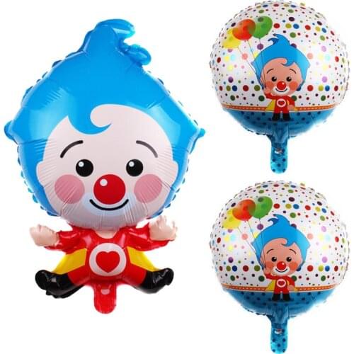 1pcs Cartoon 44x67cm Plim Plip Clown Foil Balloons Birthday Party Decoration Supplie Baby Shower Air Globos Kids Toys