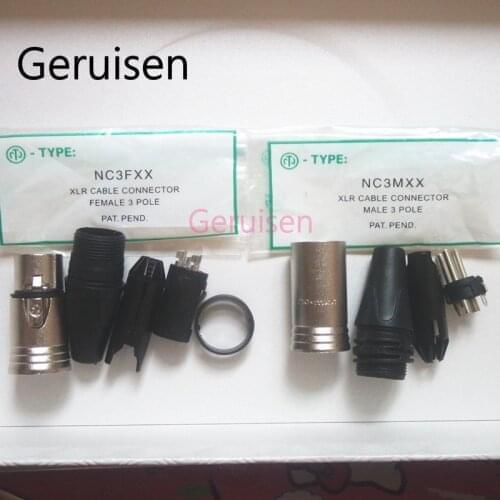 30PCS original FOR NEUTRIK connector 15PCS NC3MXX + 15PCS NC3FXX Male et femelle Un ensemble 3 Broches XLR Connecteur avec