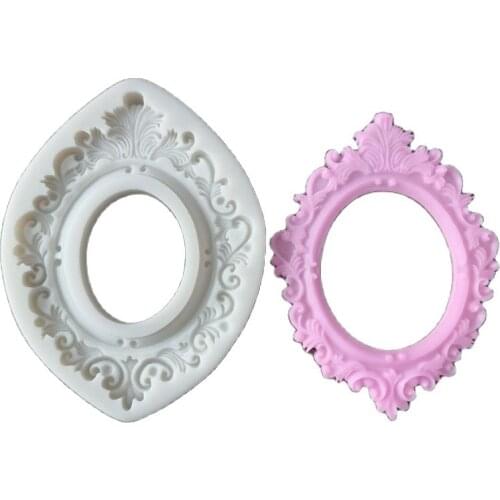 3D Frame Silicone Molds Relief Cake Border Fondant Mold DIY Wedding Decorating Tools Candy Clay Chocolate Gumpaste Moulds M146