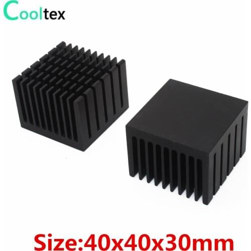 5pcs/lot 40x40x30mm Aluminum HeatSink black Heat Sink radiator for electronic Chip LED RAM COOLER cooling
