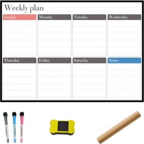 A3 Magnetic Weekly Planner Whiteboard Fridge Magnet Daily Message Drawing Notes
