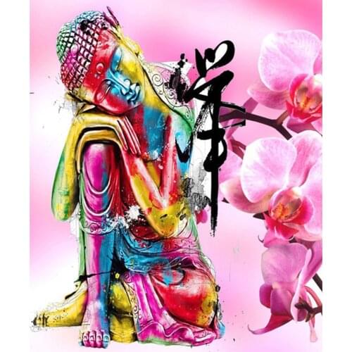 5D DIY diamond painting Color Buddha Full square/round Embroidery Pattern 3D Cross stitch kits mosaic wall stickers RS950
