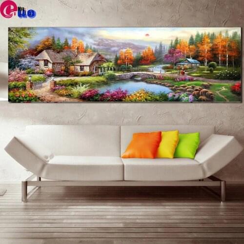 Large Size Diamond Embroidery House 5d Diamond Painting Full Square Drill Fantasy Life Daimond Mosaic VillageLandscape Wall Art