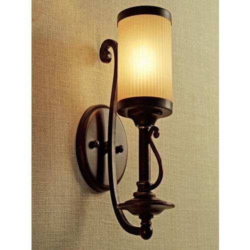 American vintage wall lamp iron lamp bedroom lamp wall lights fashion brief mirror light aisle lights