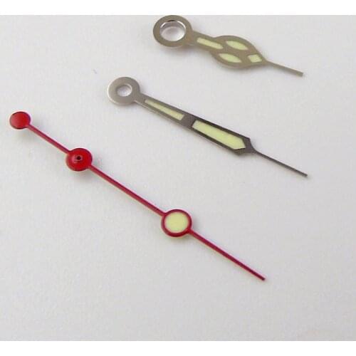 Automatic Watch Hand Needles Green Luminous for NH35A NH36A Movement Red Second Hand