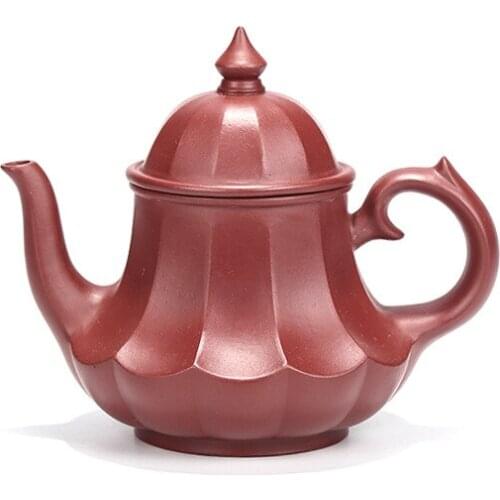 Tendon Lotus Lamp Teapot Zisha Teapot Yixing Handmade Pot Kung-fu Teaware Purple Clay Drinkware For Puer Green Black Chinese
